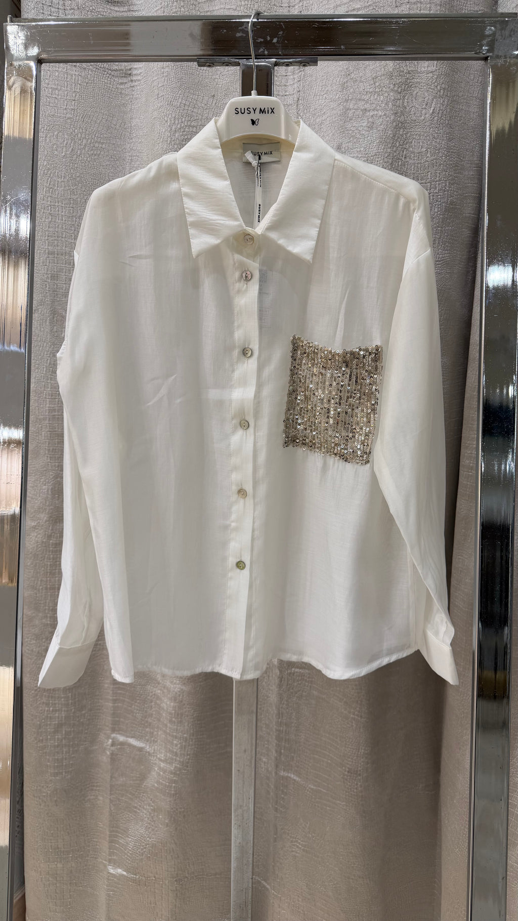 Camicia taschino pailettes