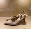 décolleté slingback beige traforate