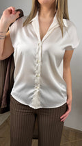 Camicia smanicata in raso
