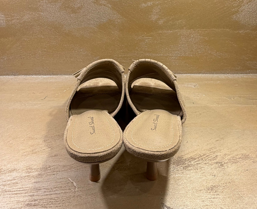 Sandali Mule Beige con Fiocco