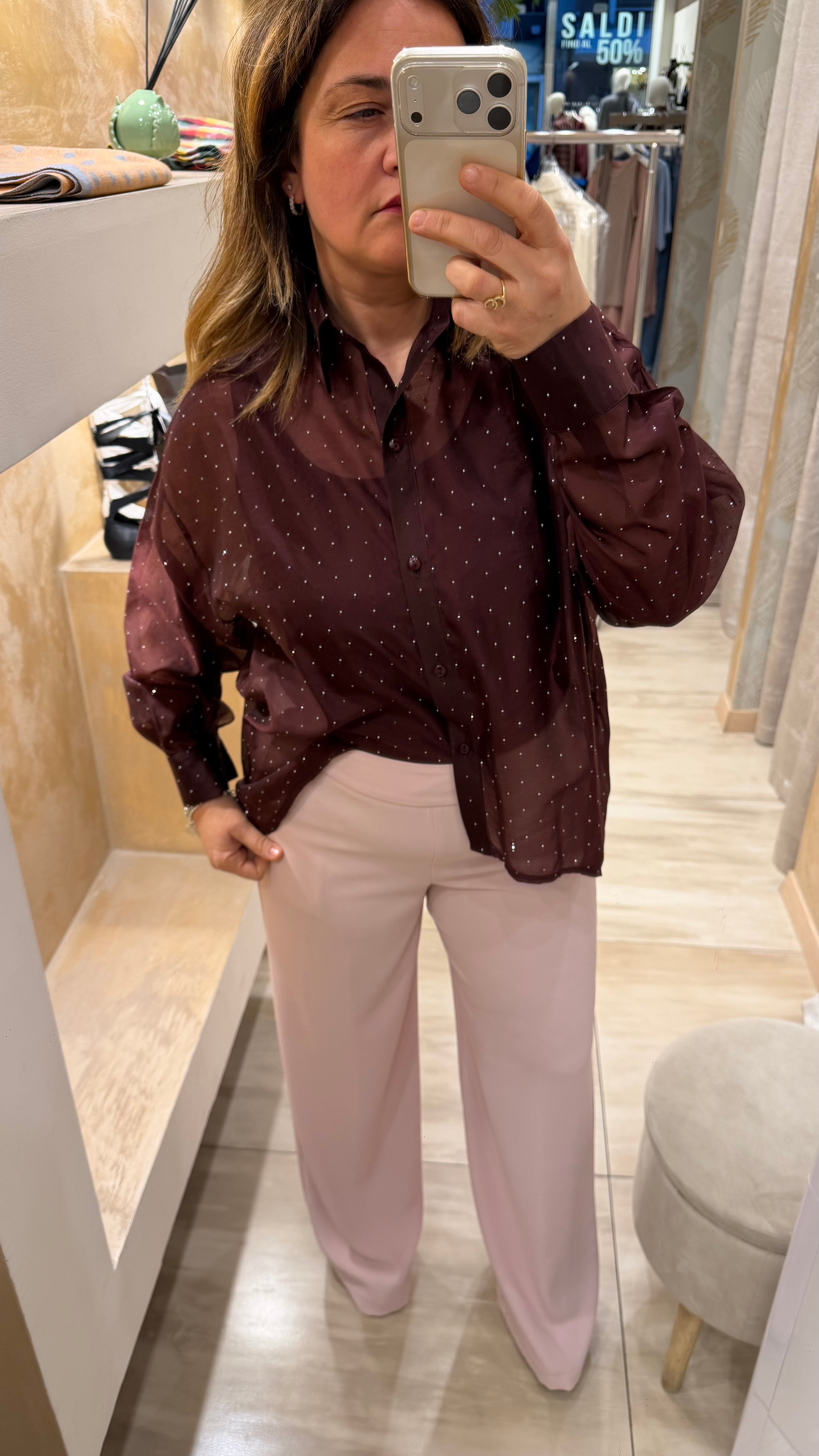 Camicia borchie sangria