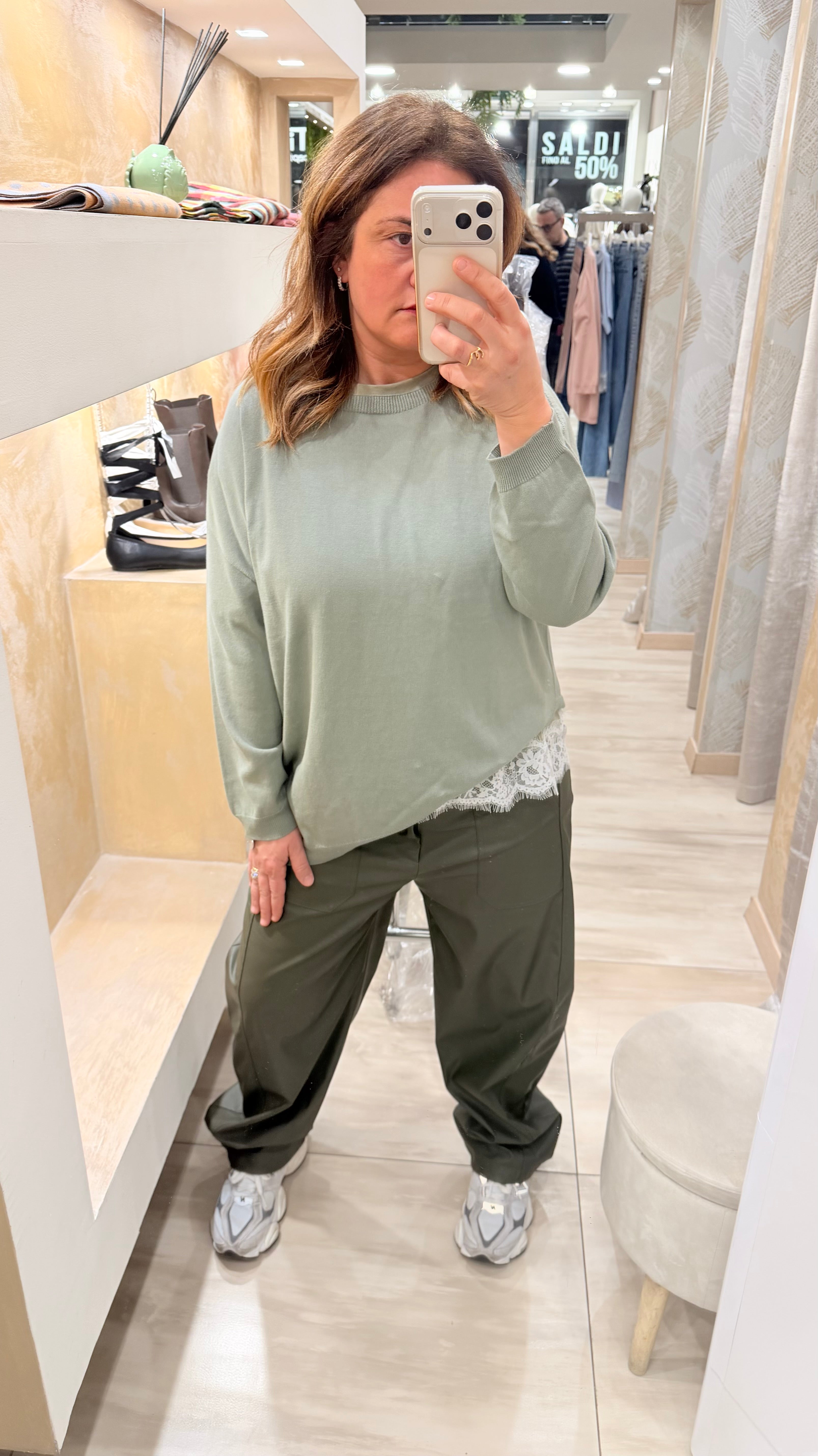 Maglia asimmetrica verde militare